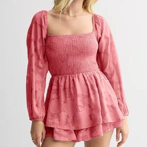 Worn Once. Pink Long Sleeve Dress / Romper
